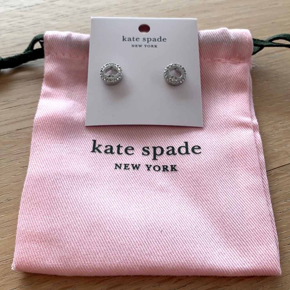 Kate Spade Spot the Spade Halo Pavé Stud Earrings (with Dust Bag) Brand New